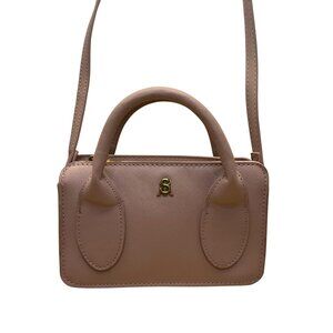 Steve Madden Women’s Pink Faux Leather Handheld Strap Detail Mini Crossbody Bag